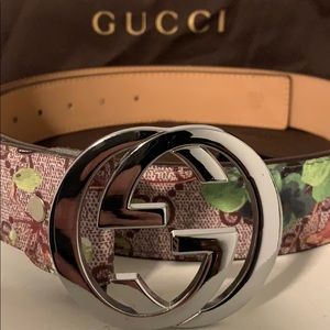 Gucci Belt - GG Green Blooms Print